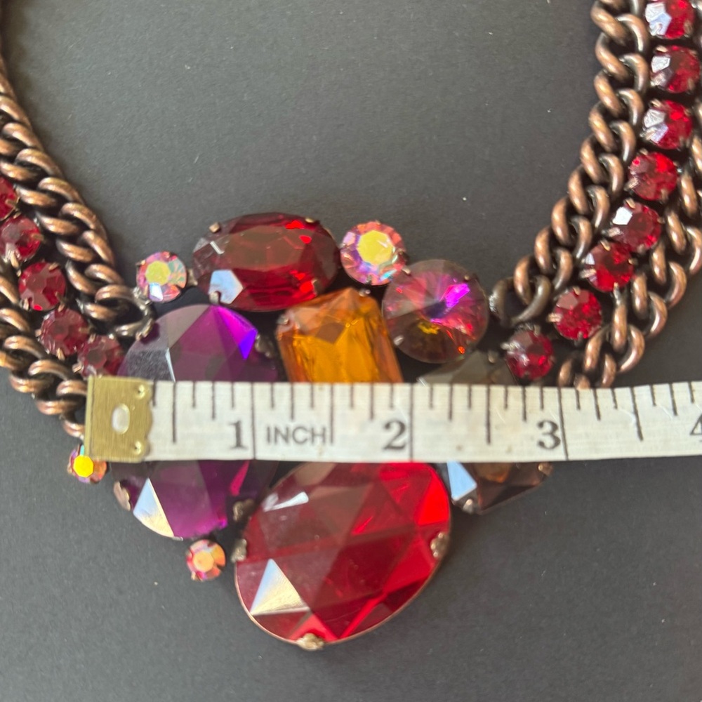 Juliana | Delizza & Elster for Alexis Kirk - Red Rhinestone Statement Necklace - Picture 10 of 10